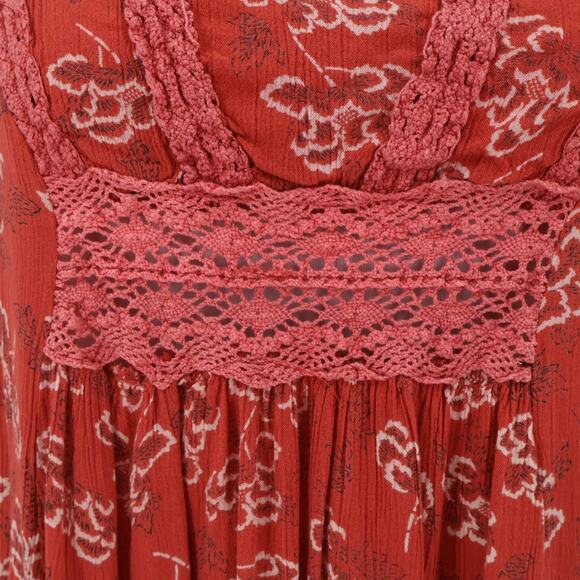 Angie Babydoll Dress Women’s M Boho Crochet Floral Summer Hippie Indie Beachy - Picture 5 of 10